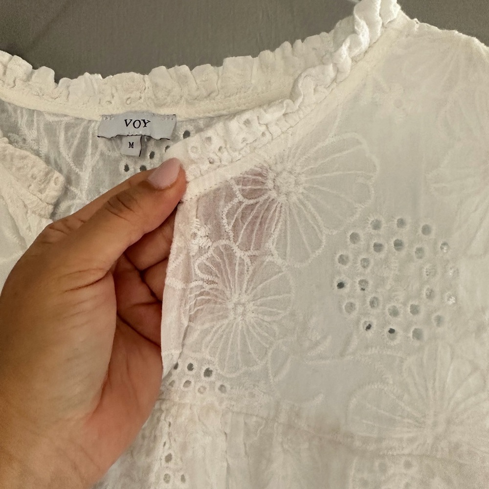 Chic Ivory Lace Midi Dress - Picture 5 of 7